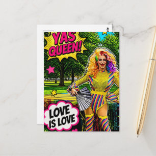Een mooie drag queen kleurrijke popart briefkaart