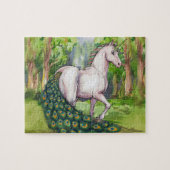 Een mooie eenhoorn pauw legpuzzel (Horizontaal)