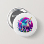 Een mooie eenhoorn ronde button 5,7 cm (Voorkant /achterkant)