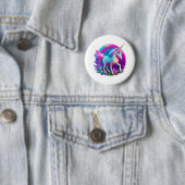 Een mooie eenhoorn ronde button 5,7 cm (In situ)