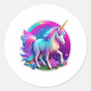 Een mooie eenhoorn ronde sticker