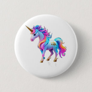 Een mooie eenhoorn Sticker 1 Ronde Button 5,7 Cm