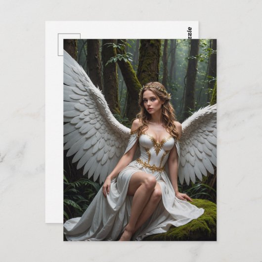 Een mooie engel in het bos briefkaart (Voorkant / Achterkant)