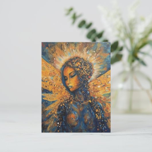 Een mooie engel vrouw briefkaart (Staand voorkant)