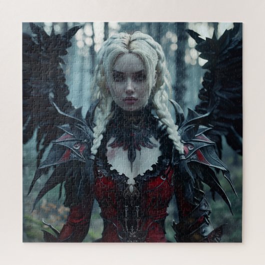 Een mooie gotische engel legpuzzel (Verticaal)