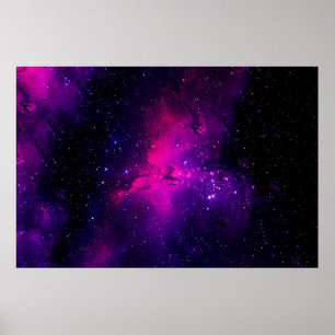Een mooie, heldere ruimte-nebula. achtergrond, abs poster