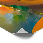 Een mooie Indische vrouw met diwali-olielamp Poster (Hoek)