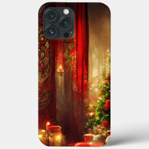 Een mooie kerstboomvuurzee iPhone 13 pro max hoesje