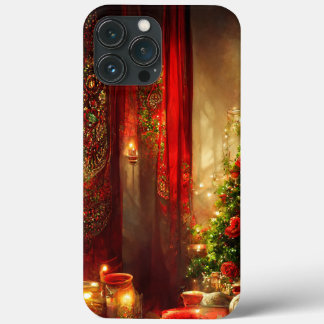 Een mooie kerstboomvuurzee iPhone 13 pro max hoesje