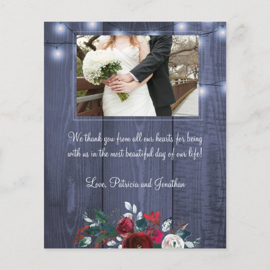 Een mooie kerstbruiloft, bedankt voor je kaart (Achterkant)