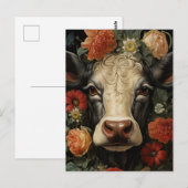 Een mooie Koe in de Flowers Briefkaart (Voorkant / Achterkant)