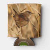 Een mooie Marsh Wren in-Waar anders? - De Marsh Blikjeskoeler (Voorkant)