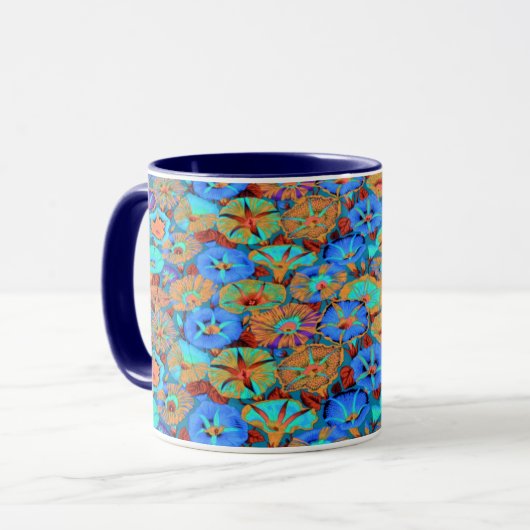 Een mooie Mok met Philip Jacobs Fabric Morning Glo (Voorkant links)