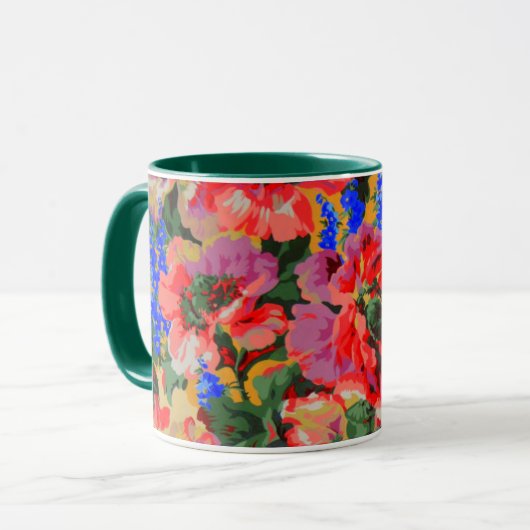 Een mooie Mok met Philip Jacobs Fabric Poppy (Voorkant links)