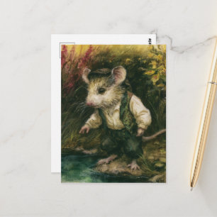Een mooie muis in mensenkleding briefkaart