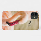 Een mooie roze flamingo monogram Case-Mate iPhone case (Achterkant (horizontaal))