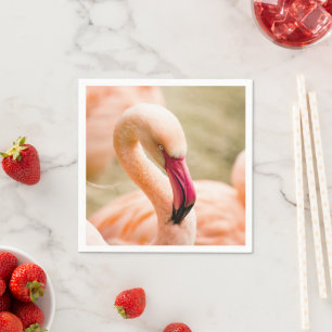 Een mooie roze flamingo servet