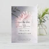 Eén mooie roze margriet save the date (Staand voorkant)