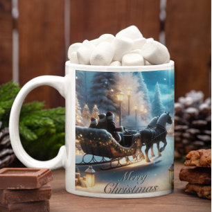 Een mooie slee rit met de Kerstman Latte Mok