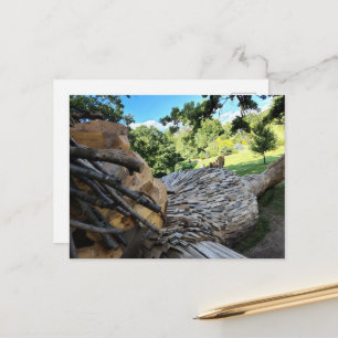 Een mooie trol met houten haar slaapt briefkaart