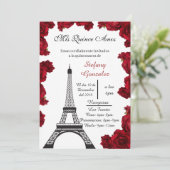 een mooie uitnodiging voor een eiffeltoren (Staand voorkant)