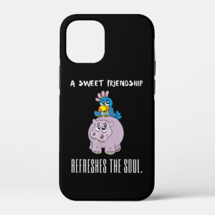 Een mooie vriendschap verfrist de sol Paarse Hippo iPhone 12 Mini Hoesje