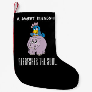 Een mooie vriendschap verfrist de sol Paarse Hippo Kleine Kerstsok