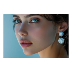 Een mooie vrouw met exquisite sieraden perfect poster