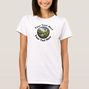Een mooie wilde eend met aangepaste tekst t-shirt