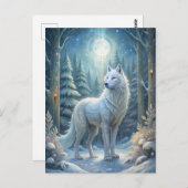 Een mooie witte wolf briefkaart (Voorkant / Achterkant)