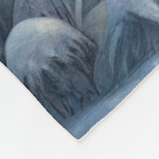 Een mooie witte wolf fleece deken (Hoek)