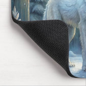 Een mooie witte wolf muismat (Hoek)