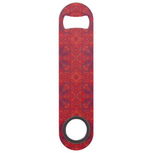 Een Moord Van Kraaien Kaleidoscoop Vierkant Rood Speed Flessenopener