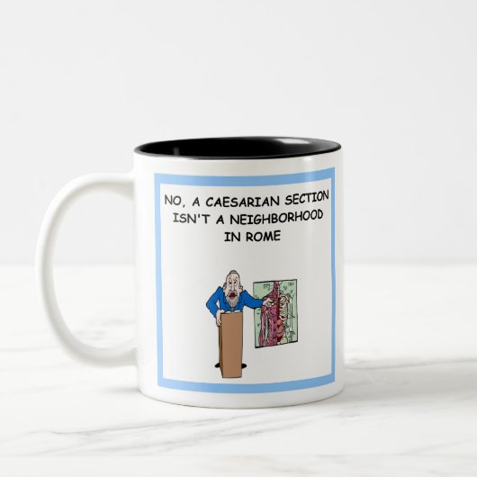 Een mop van een mam tweekleurige koffiemok (Links)