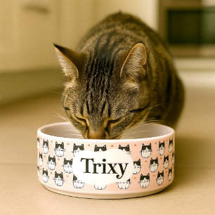 Een Moppe en Gepersonaliseerde Katten Kom