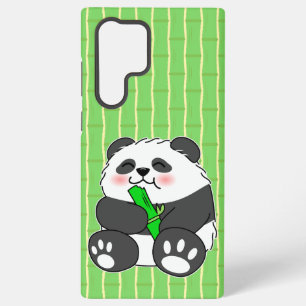 Een moppige babypanda die een bamboestengel eet samsung galaxy hoesje