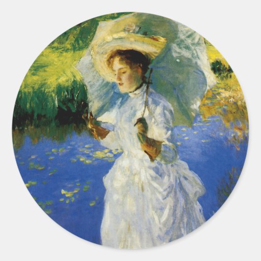 Een morning Walk Ronde Sticker (Voorkant)