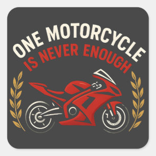 Eén motor nooit genoeg Motorverslaving  Vierkante Sticker