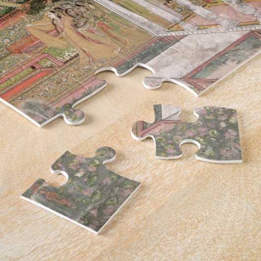 Een Mughal prinses in haar tuin (gouache op papier Legpuzzel (Zijkant)