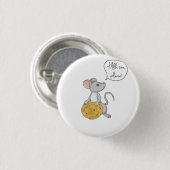 Een muis een koekje geven ronde button 3,2 cm (Voorkant /achterkant)
