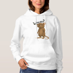 Een muis verward door een domme uitspraak hoodie