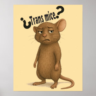 Een muis verward door een domme uitspraak poster