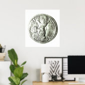 Een muntstuk waarop het profiel van Shapur II is a Poster (Thuiskantoor)