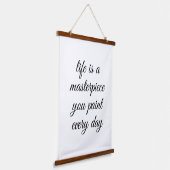 Een muurschildertje met bovenzijde hangend wandkleed (Gebogen)