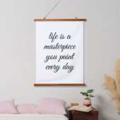 Een muurschildertje met bovenzijde hangend wandkleed (Slaapkamer)