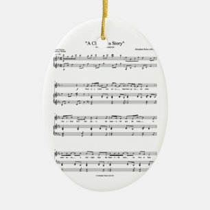 Een muziekblad uit het kerstartikel keramisch ornament