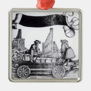 Een muziekvervoer metalen ornament