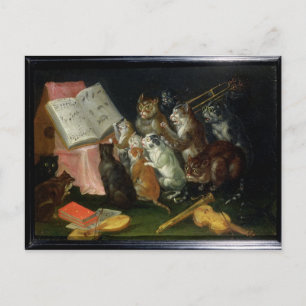 Een muzikale verzameling van katten briefkaart