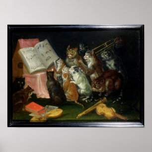Een muzikale verzameling van katten poster