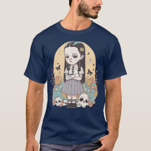 Een mysterieus meisje en gele bloemen woensdag vec t-shirt